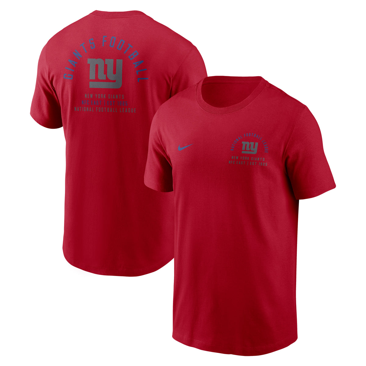 NFL New York Giants Nike Split Logo Essential T-Shirt- Red