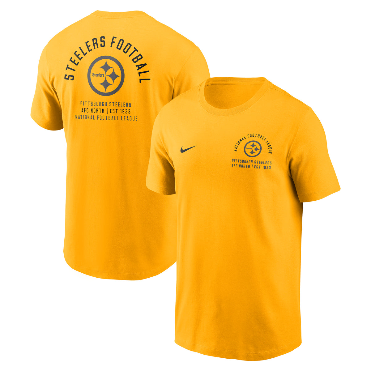 NFL Pittsburgh Steelers Nike Split Logo Essential T-Shirt- Gold