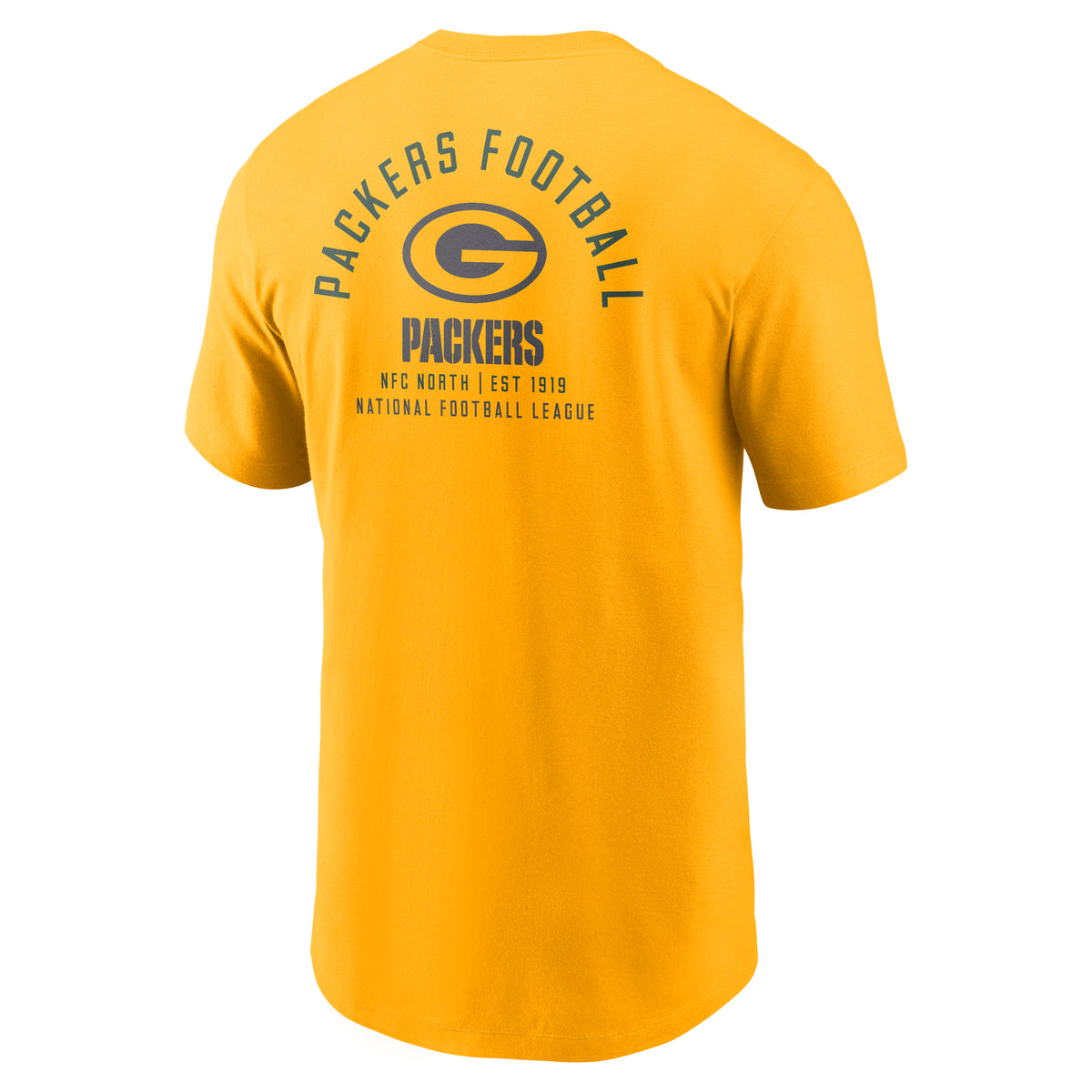 NFL Green Bay Packers Nike Split Logo Essential T-Shirt- Gold