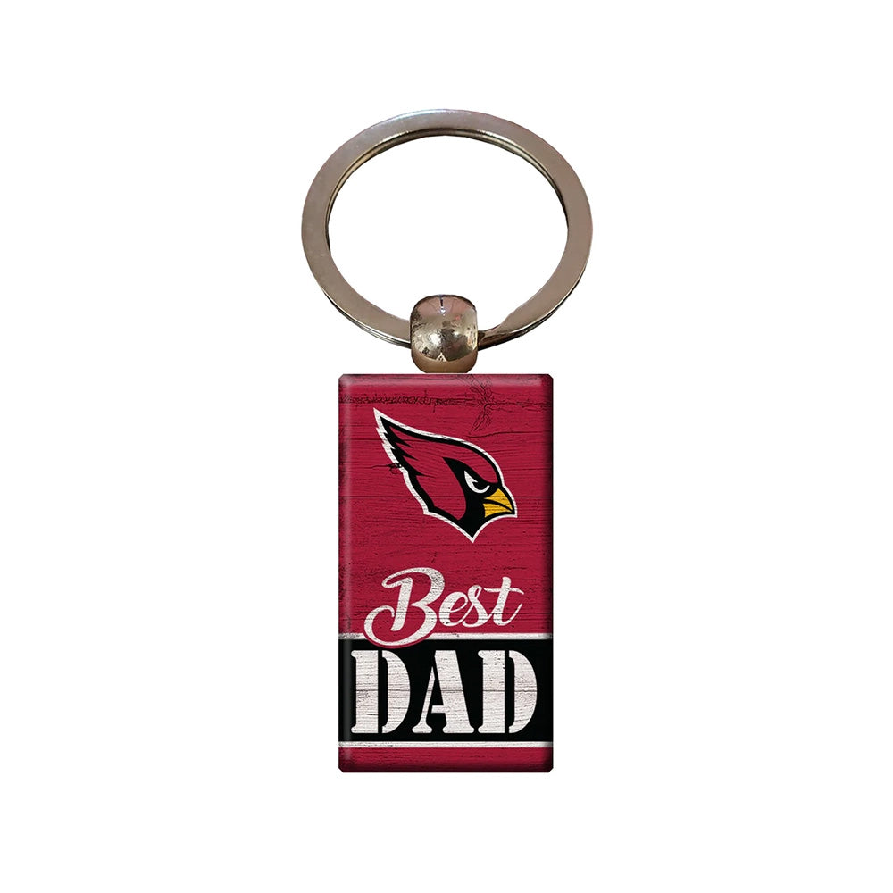 NFL Arizona Cardinals Fan Creations Best Dad Wooden Keychain