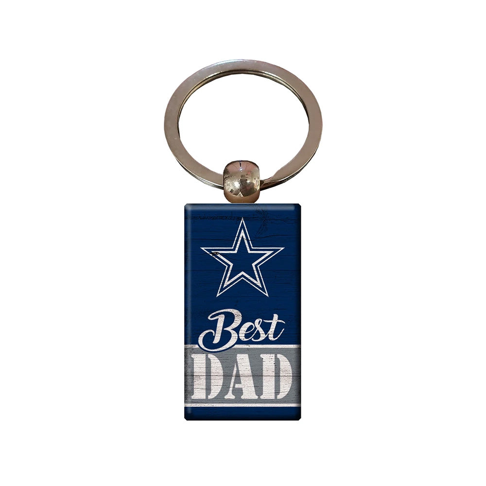 NFL Dallas Cowboys Fan Creations Best Dad Wooden Keychain