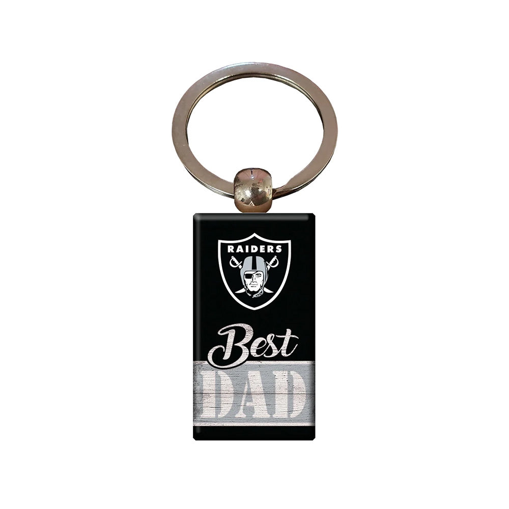 NFL Las Vegas Raiders Fan Creations Best Dad Wooden Keychain