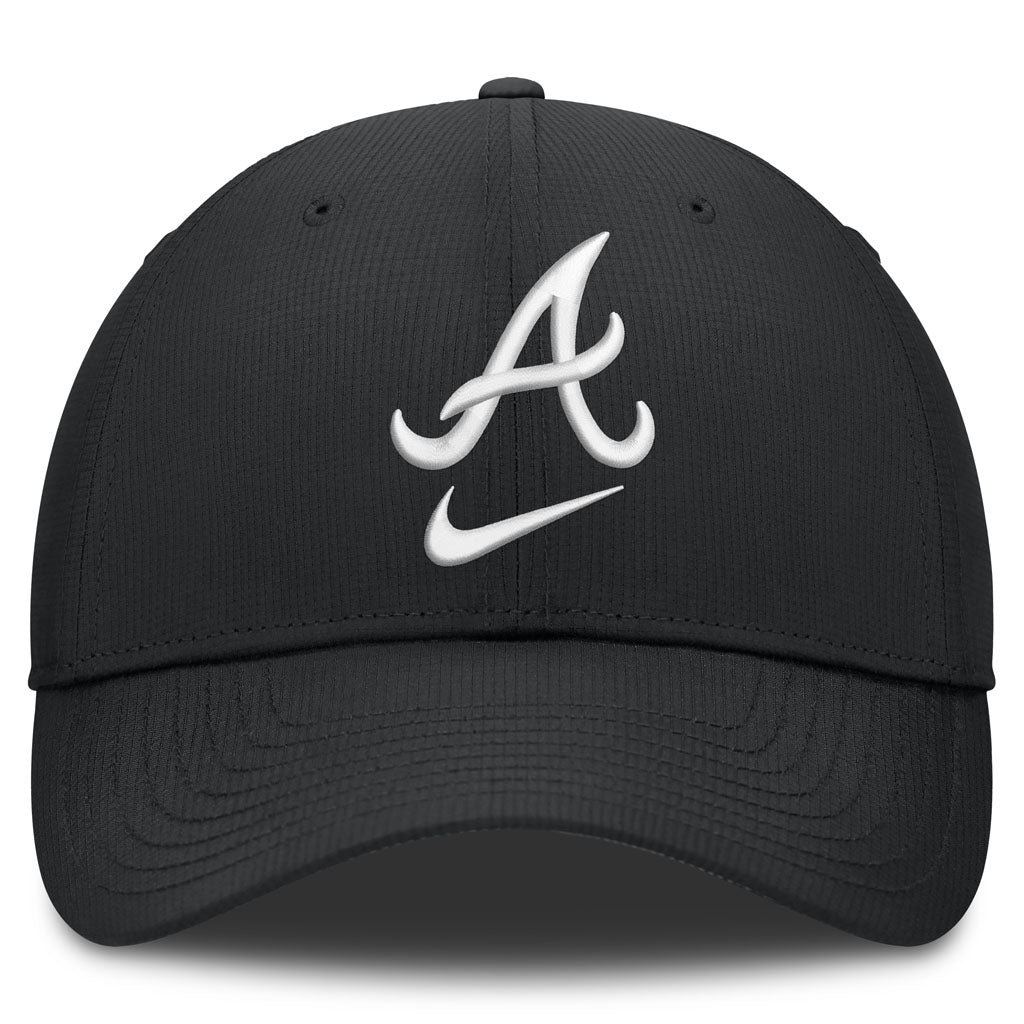MLB Atlanta Braves Nike Black & White Ripstop Structured Adjustable Hat - Black