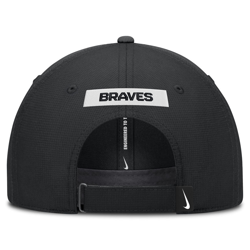 MLB Atlanta Braves Nike Black & White Ripstop Structured Adjustable Hat - Black