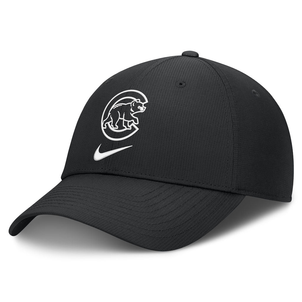 MLB Chicago Cubs Nike Black & White Ripstop Structured Adjustable Hat - Black