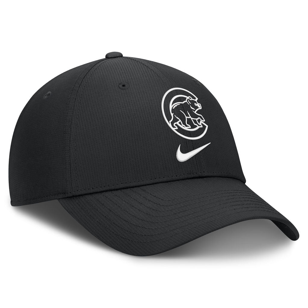 MLB Chicago Cubs Nike Black & White Ripstop Structured Adjustable Hat - Black