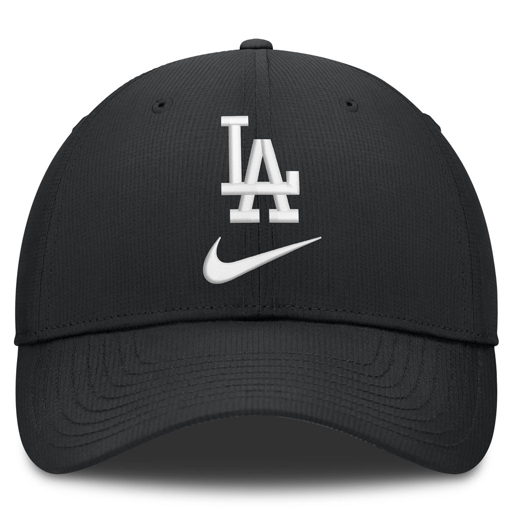 MLB Los Angeles Dodgers Nike Black & White Ripstop Structured Adjustable Hat - Black