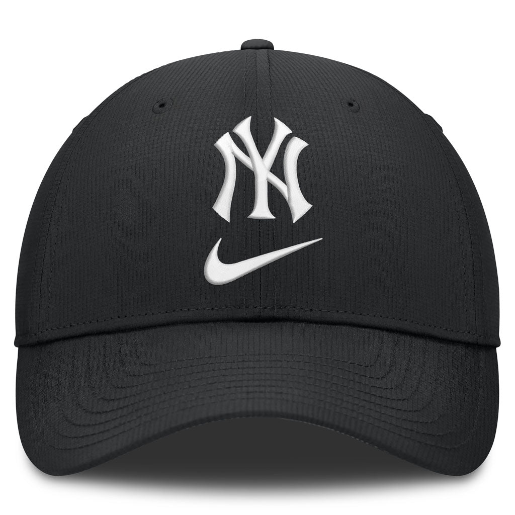 MLB New York Yankees Nike Black & White Ripstop Structured Adjustable Hat - Black