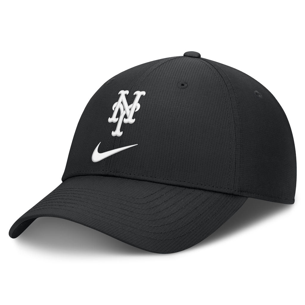 MLB New York Mets Nike Black & White Ripstop Structured Adjustable Hat - Black