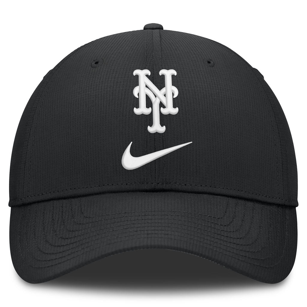 MLB New York Mets Nike Black & White Ripstop Structured Adjustable Hat - Black
