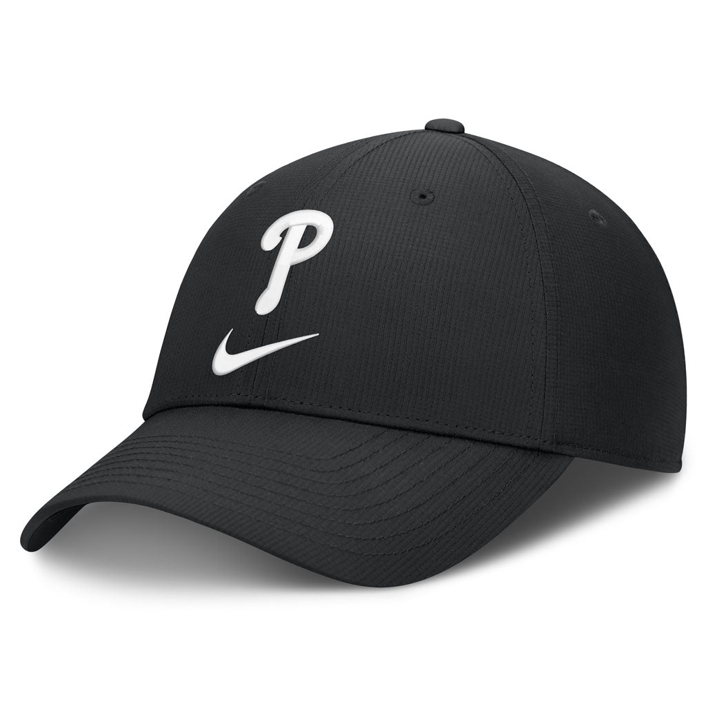 MLB Philadelphia Phillies Nike Black & White Ripstop Structured Adjustable Hat - Black