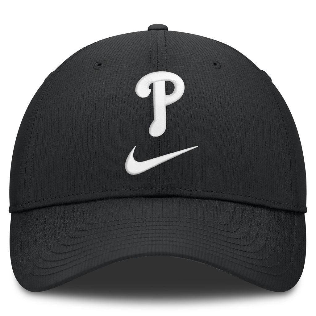 MLB Philadelphia Phillies Nike Black & White Ripstop Structured Adjustable Hat - Black