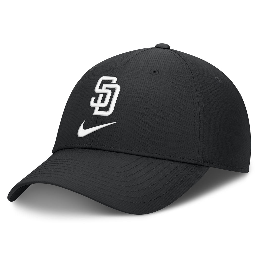 MLB San Diego Padres Nike Black & White Ripstop Structured Adjustable Hat - Black
