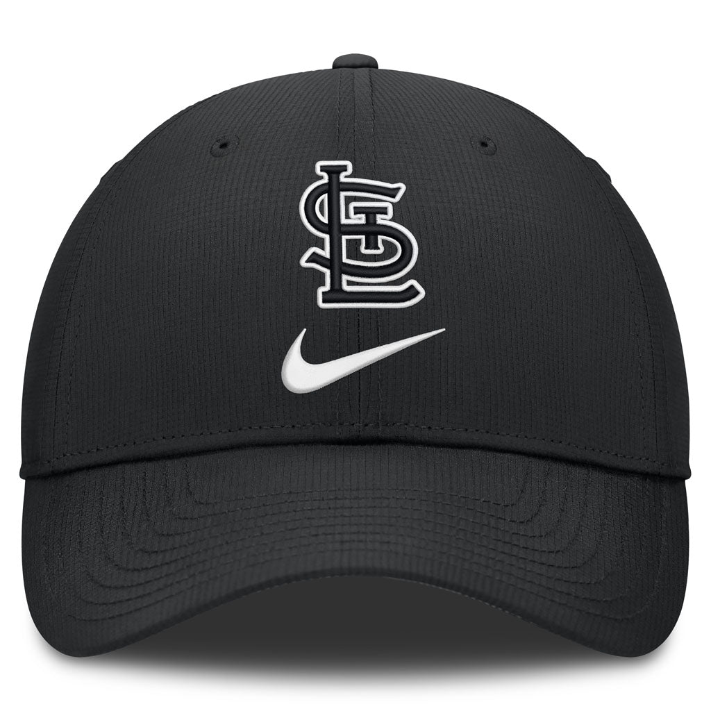 MLB St. Louis Cardinals Nike Black & White Ripstop Structured Adjustable Hat - Black