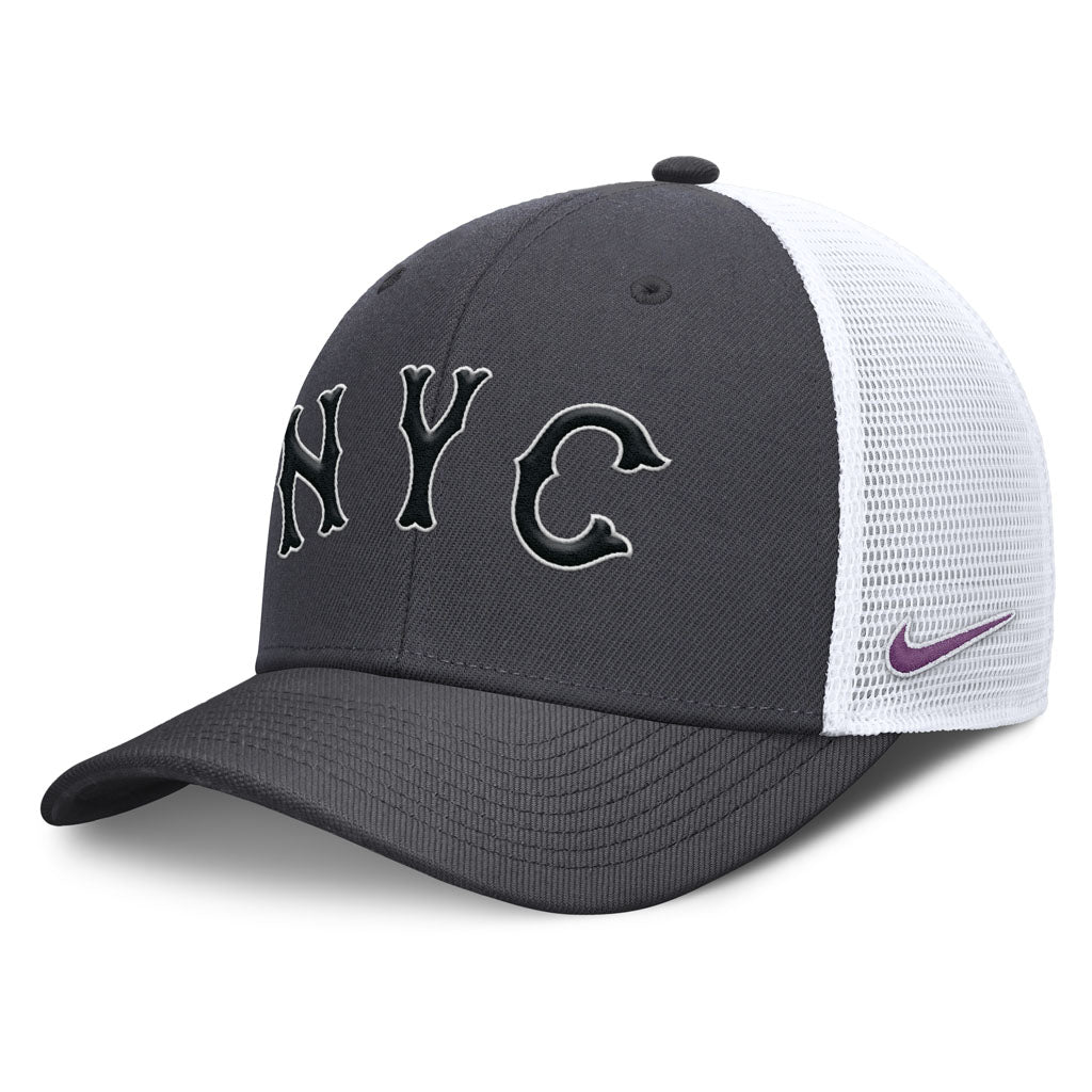 MLB New York Mets Nike Citty Connect Dri-Fit Structured Trucker Adjustable Hat - Graphite