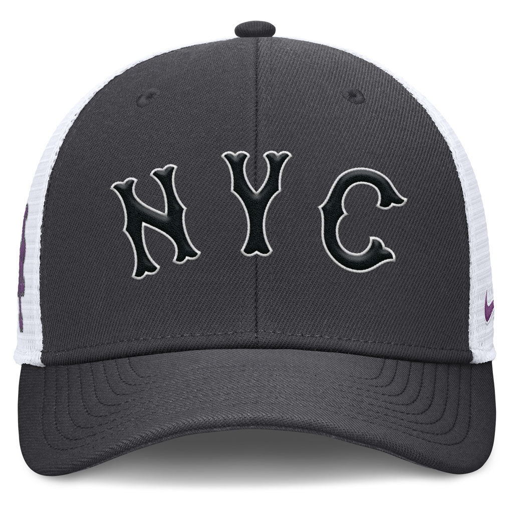MLB New York Mets Nike Citty Connect Dri-Fit Structured Trucker Adjustable Hat - Graphite