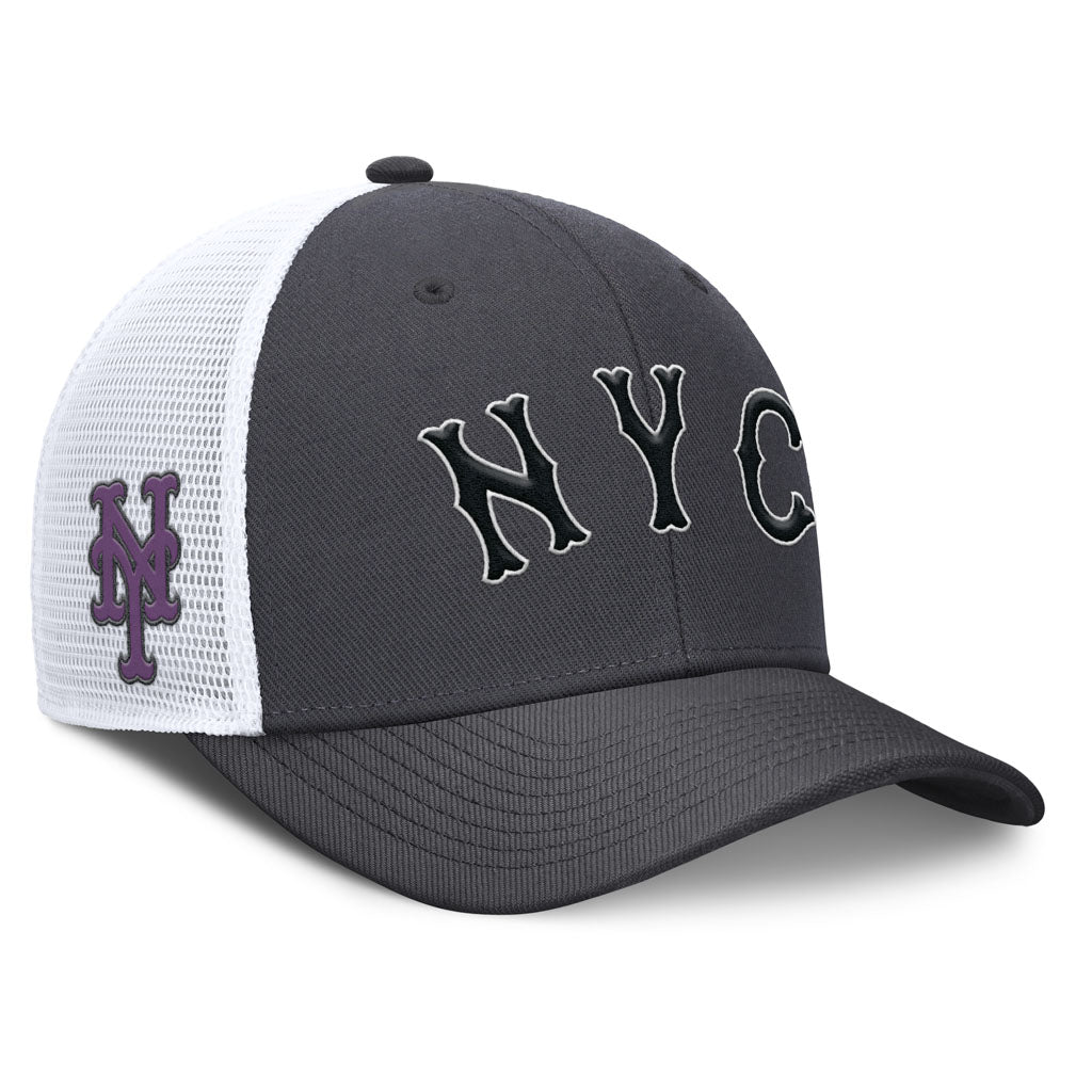 MLB New York Mets Nike Citty Connect Dri-Fit Structured Trucker Adjustable Hat - Graphite