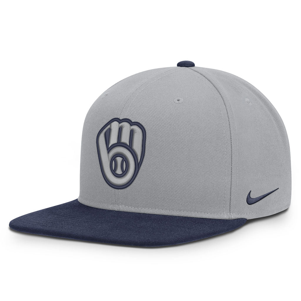 MLB Milwaukee Brewers Nike Two-Tone Primetime Pro Snapback Hat - Graphite