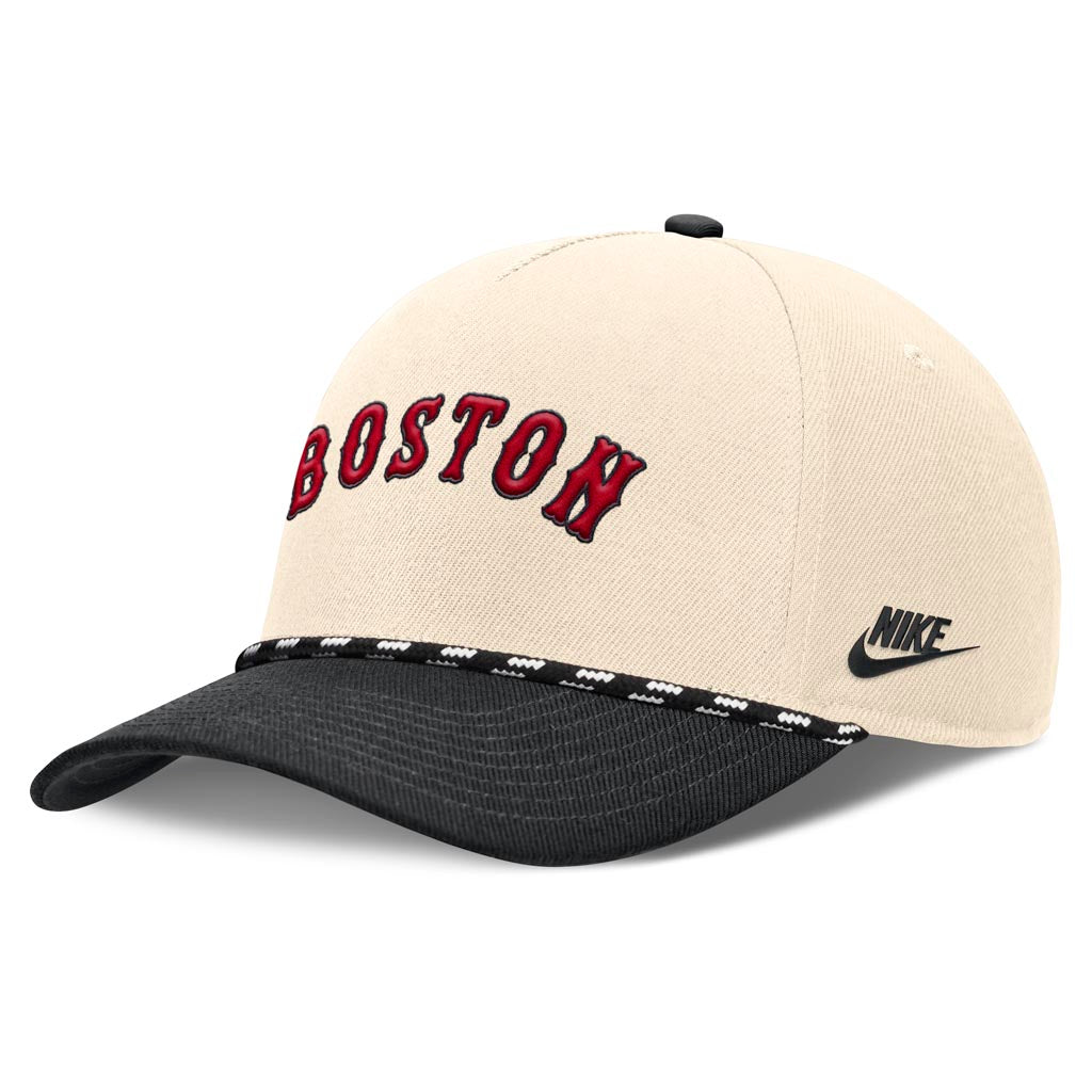 MLB Boston Red Sox Nike Two-Tone Rise Script Snapback Hat - Cream