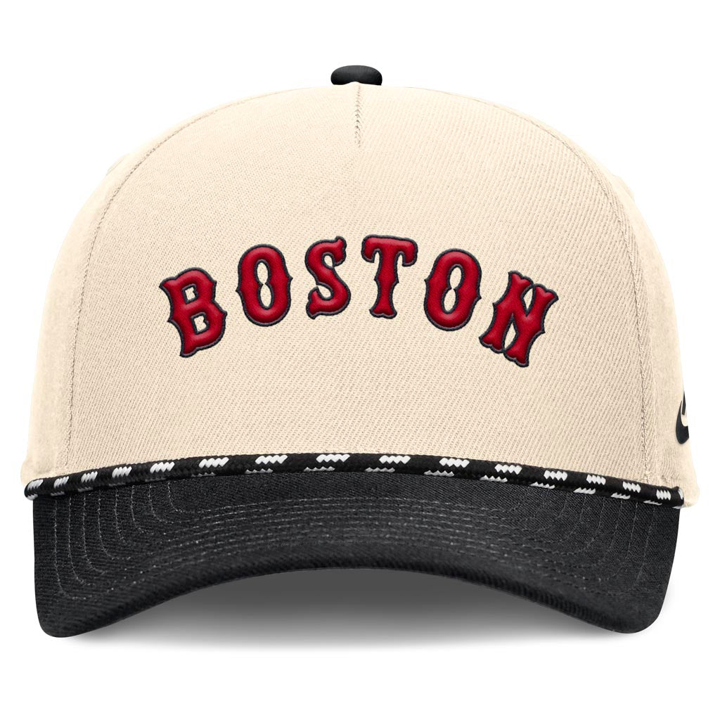 MLB Boston Red Sox Nike Two-Tone Rise Script Snapback Hat - Cream
