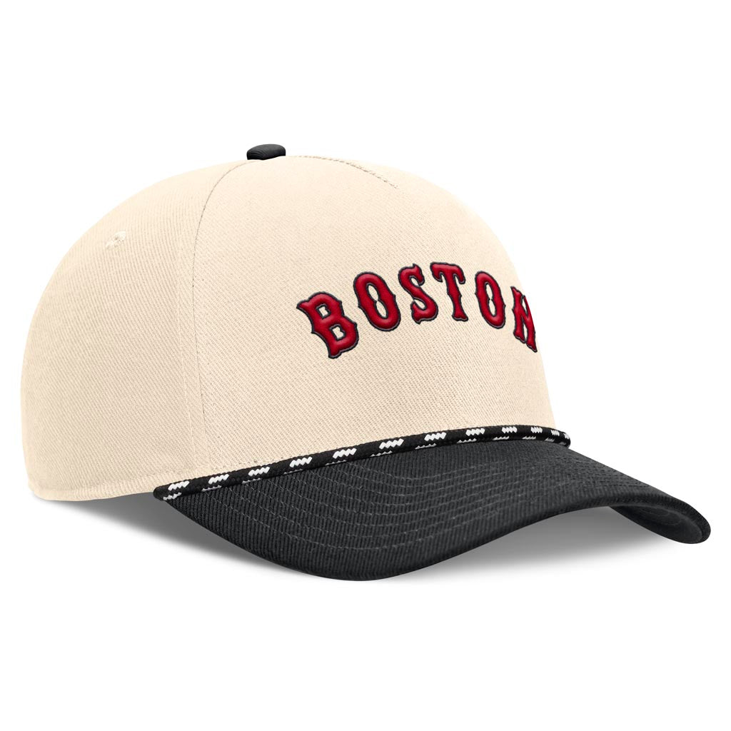 MLB Boston Red Sox Nike Two-Tone Rise Script Snapback Hat - Cream