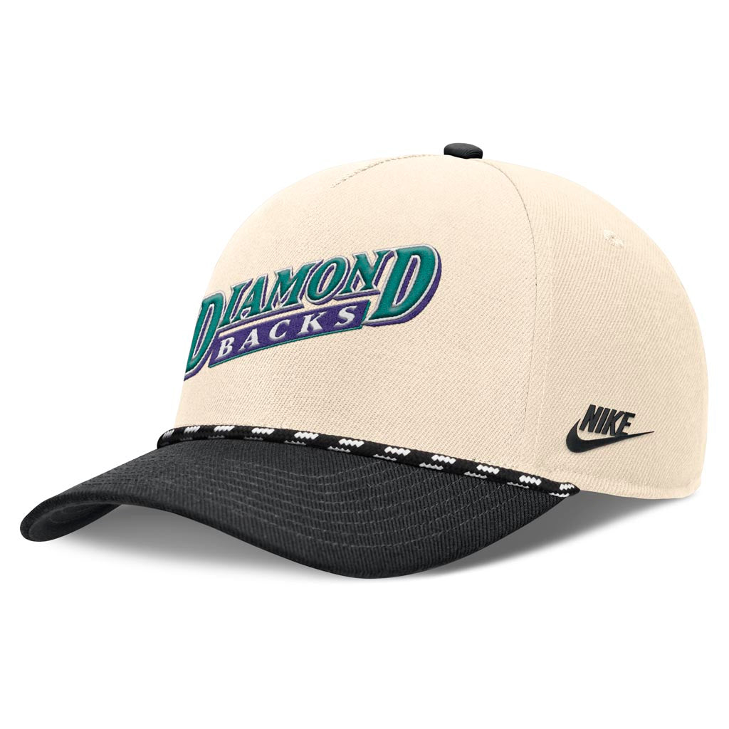MLB Arizona Diamondbacks Nike Two-Tone Rise Script Snapback Hat - Cream