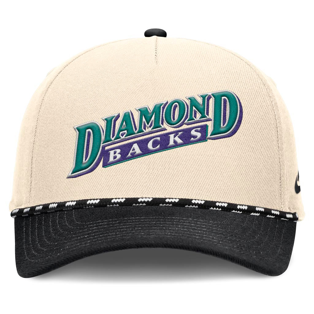 MLB Arizona Diamondbacks Nike Two-Tone Rise Script Snapback Hat - Cream