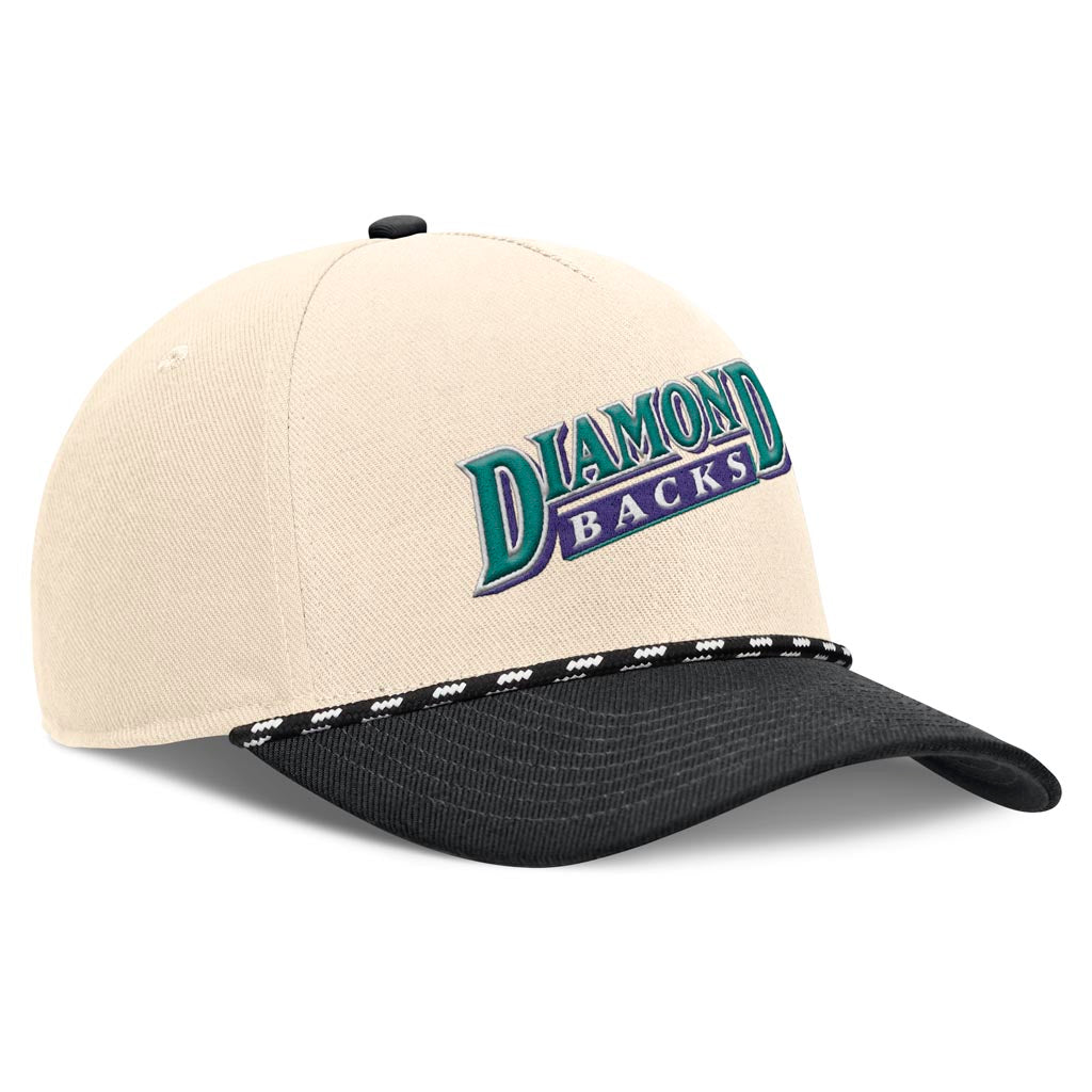 MLB Arizona Diamondbacks Nike Two-Tone Rise Script Snapback Hat - Cream