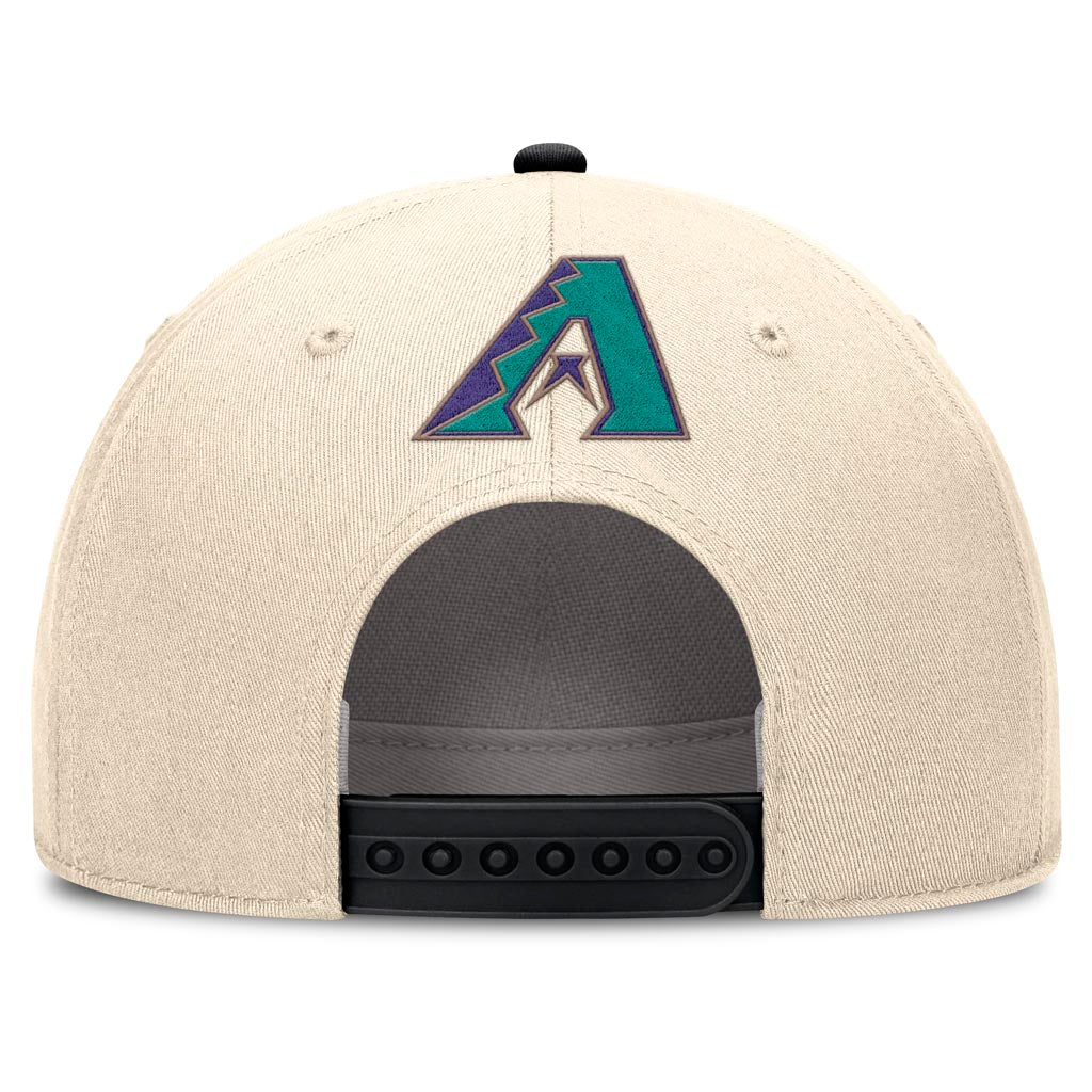 MLB Arizona Diamondbacks Nike Two-Tone Rise Script Snapback Hat - Cream