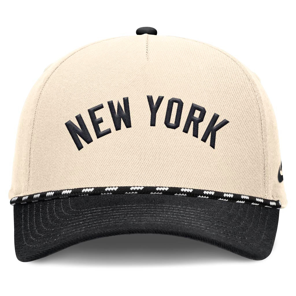 MLB New York Yankees Nike Two-Tone Rise Script Snapback Hat - Cream