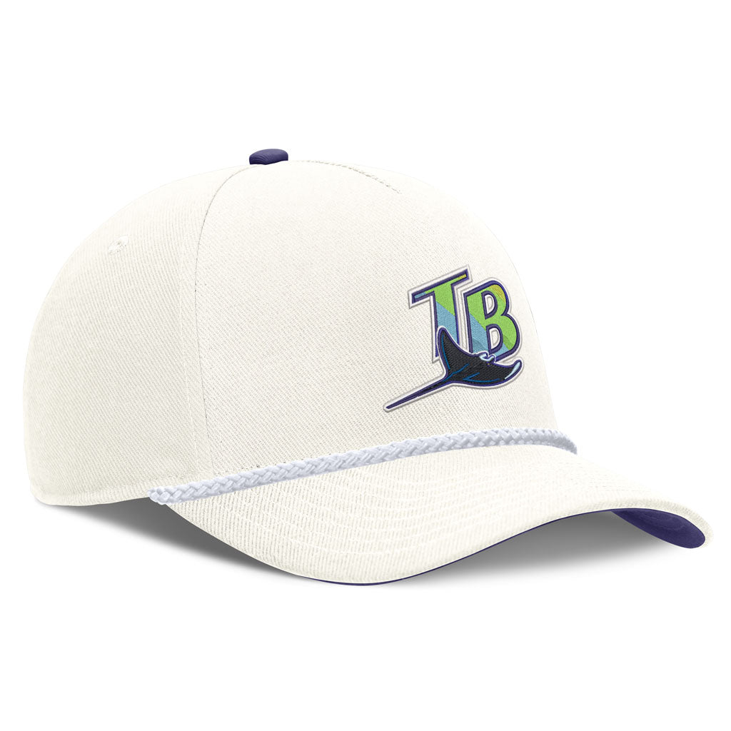 MLB Tampa Bay Rays Nike Rope Cooperstown Adjustable Hat - Cream