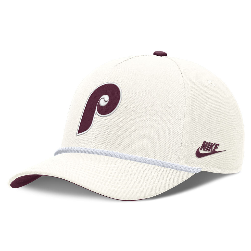 MLB Philadelphia Phillies Nike Rope Cooperstown Adjustable Hat - Cream
