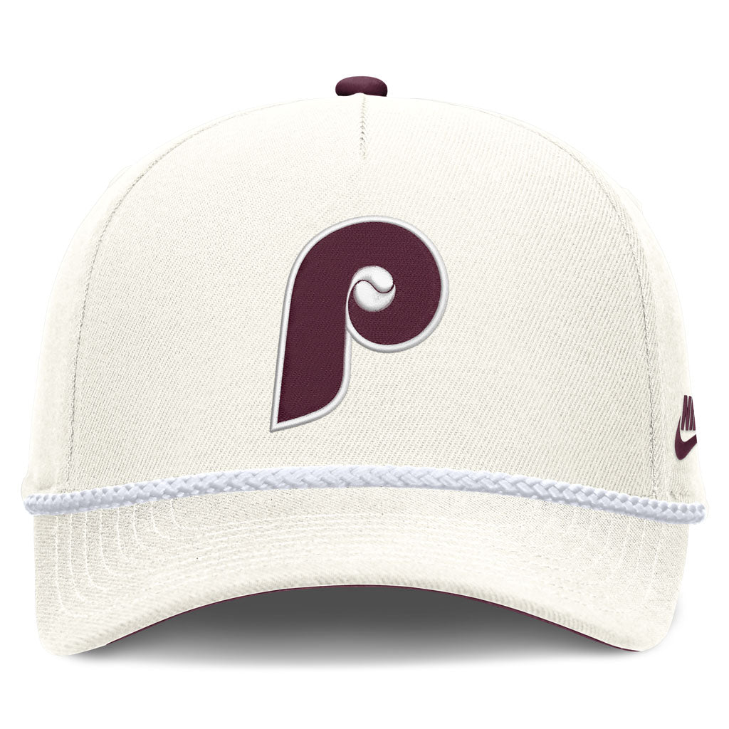 MLB Philadelphia Phillies Nike Rope Cooperstown Adjustable Hat - Cream