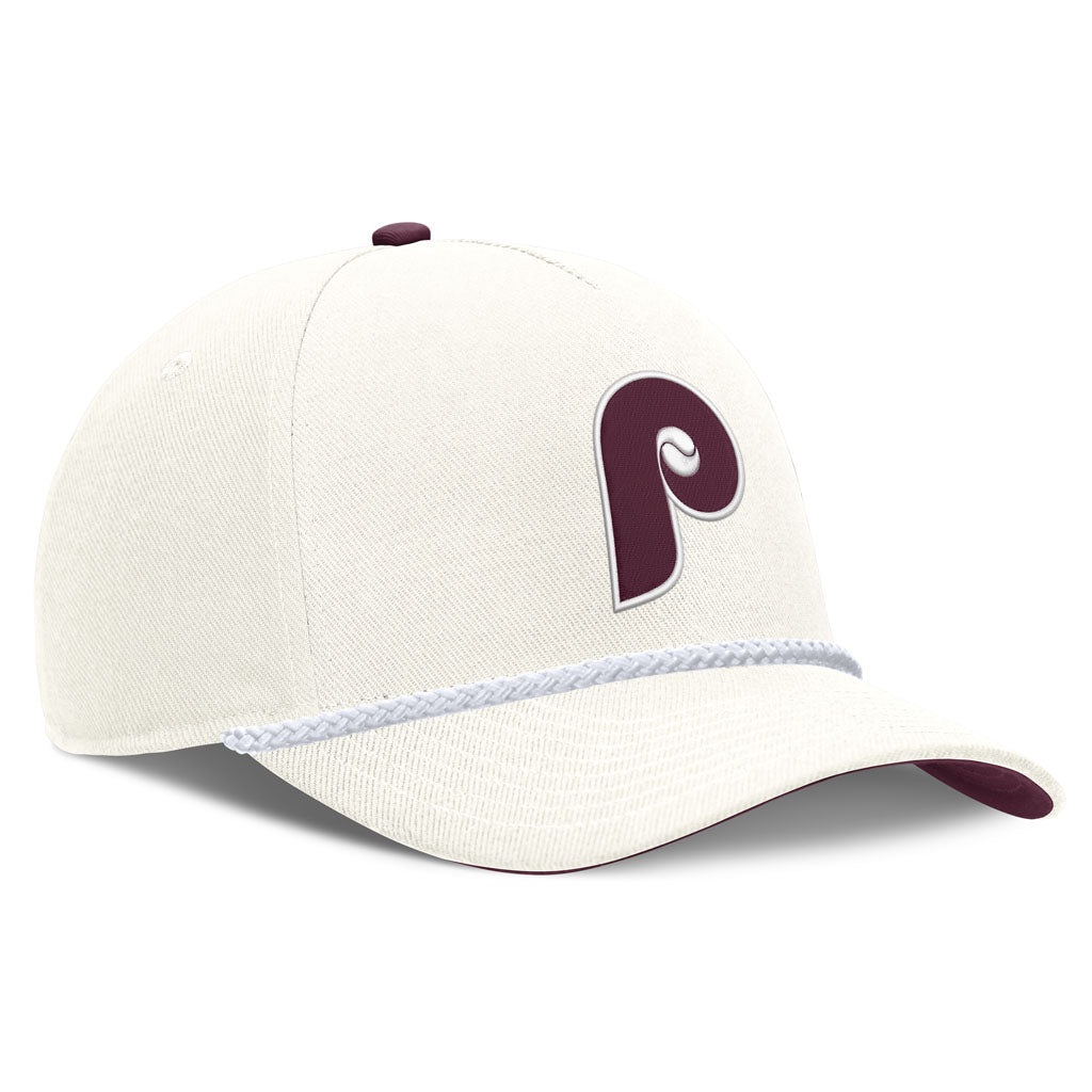 MLB Philadelphia Phillies Nike Rope Cooperstown Adjustable Hat - Cream