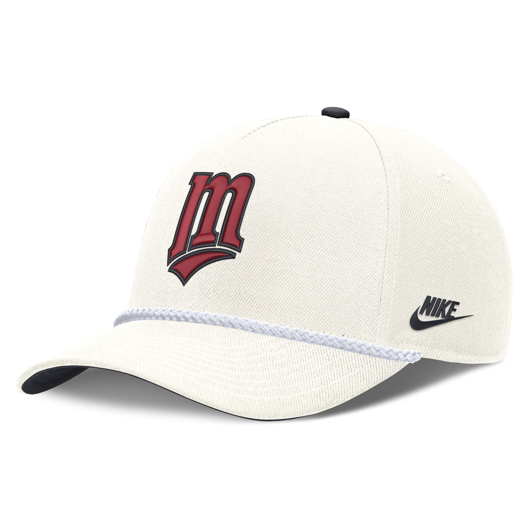 MLB Minnesota Twins Nike Rope Cooperstown Adjustable Hat - Cream