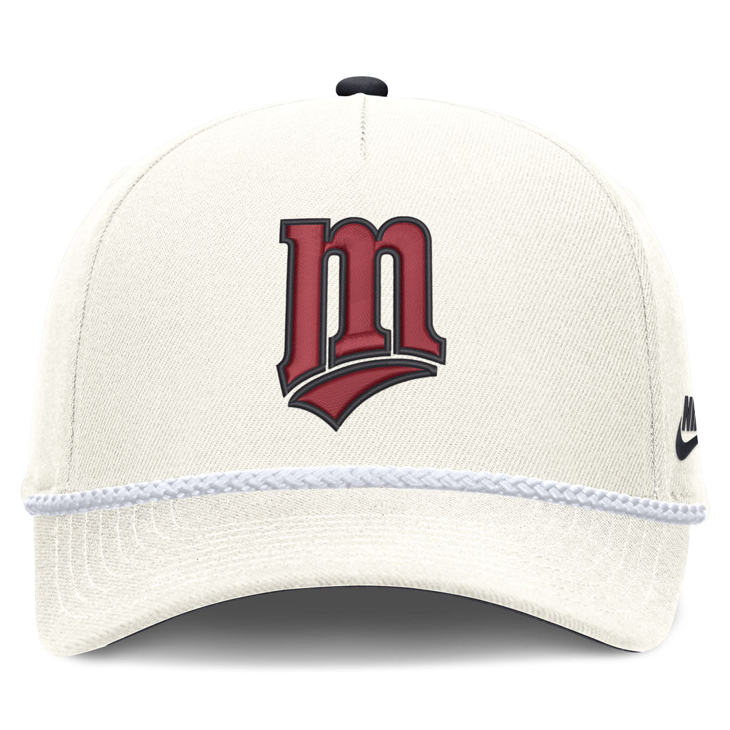 MLB Minnesota Twins Nike Rope Cooperstown Adjustable Hat - Cream