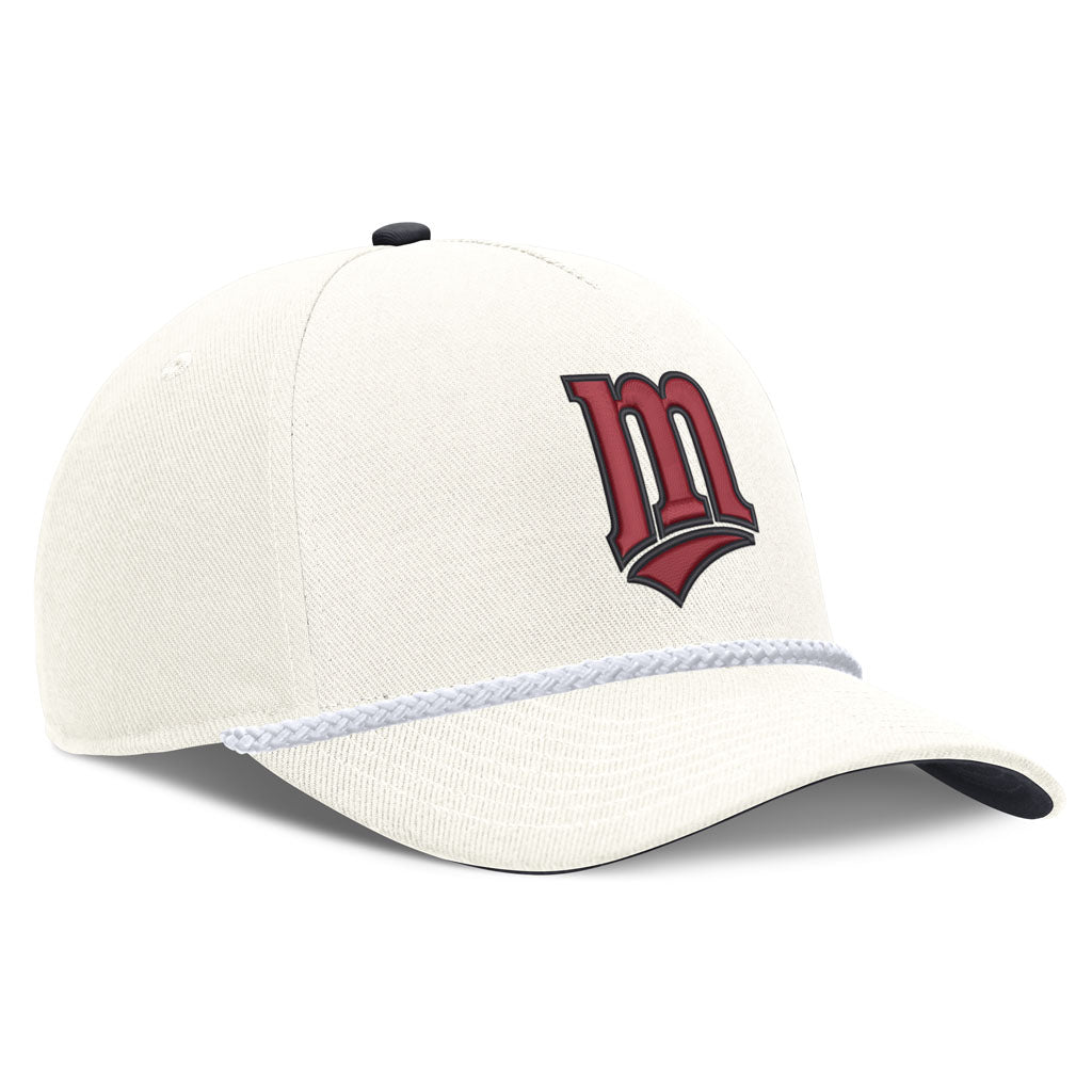 MLB Minnesota Twins Nike Rope Cooperstown Adjustable Hat - Cream