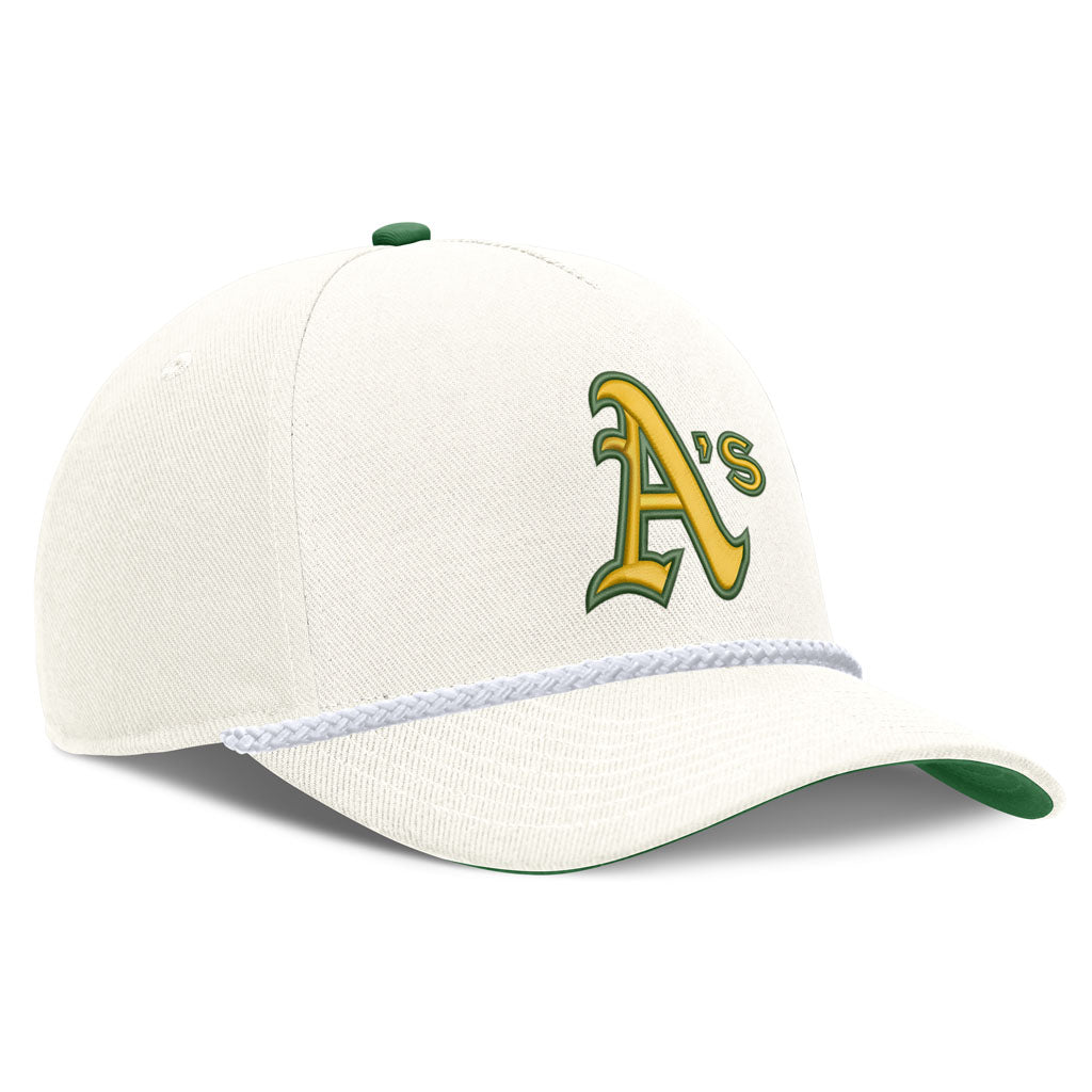 MLB Athletics Nike Rope Cooperstown Adjustable Hat - Cream
