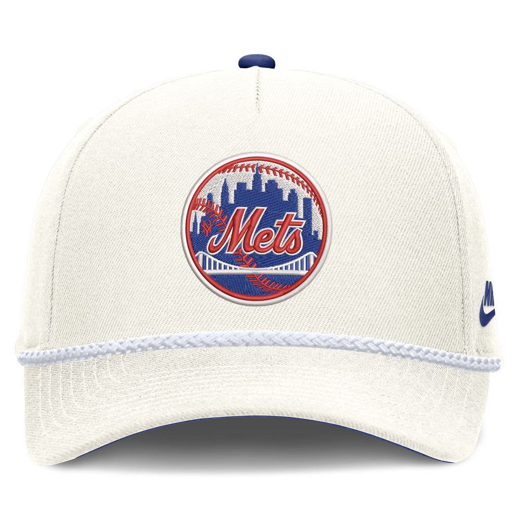 MLB New York Mets Nike Rope Cooperstown Adjustable Hat - Cream