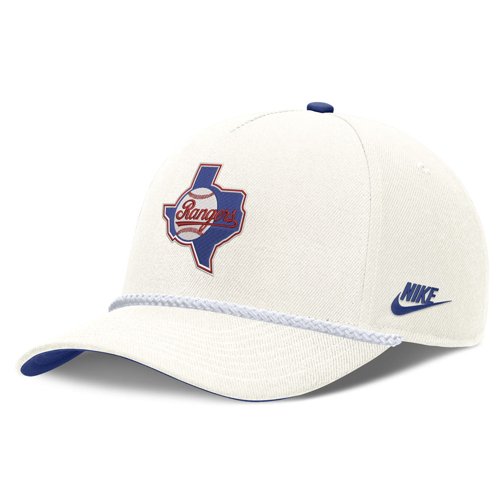 MLB Texas Rangers Nike Rope Cooperstown Adjustable Hat - Cream