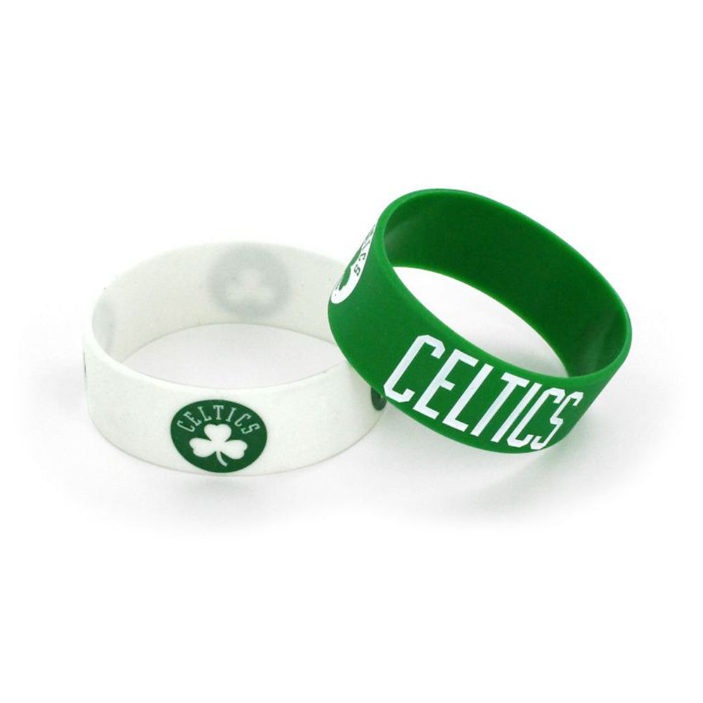 NBA Boston Celtics Aminco 2-Pack Wide Silicone Bracelet Bands