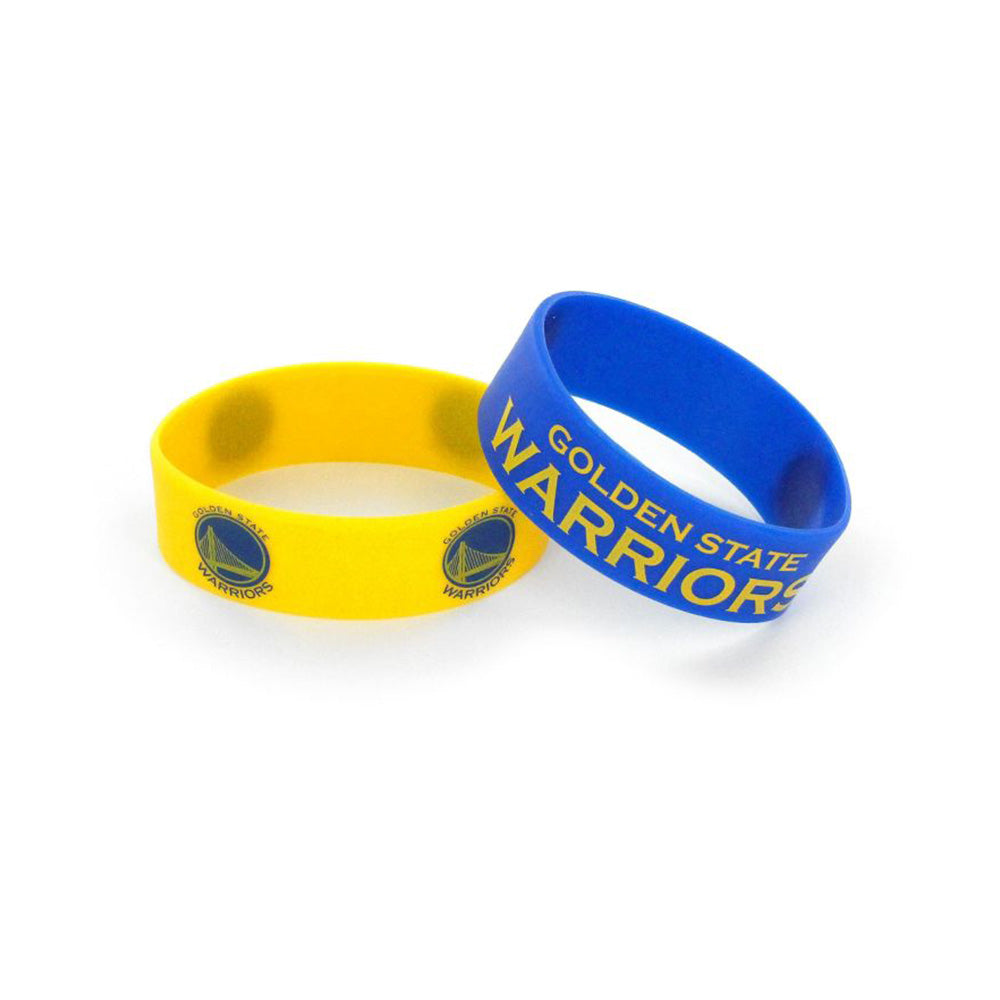 NBA Golden State Warriors Aminco 2-Pack Wide Silicone Bracelet Bands