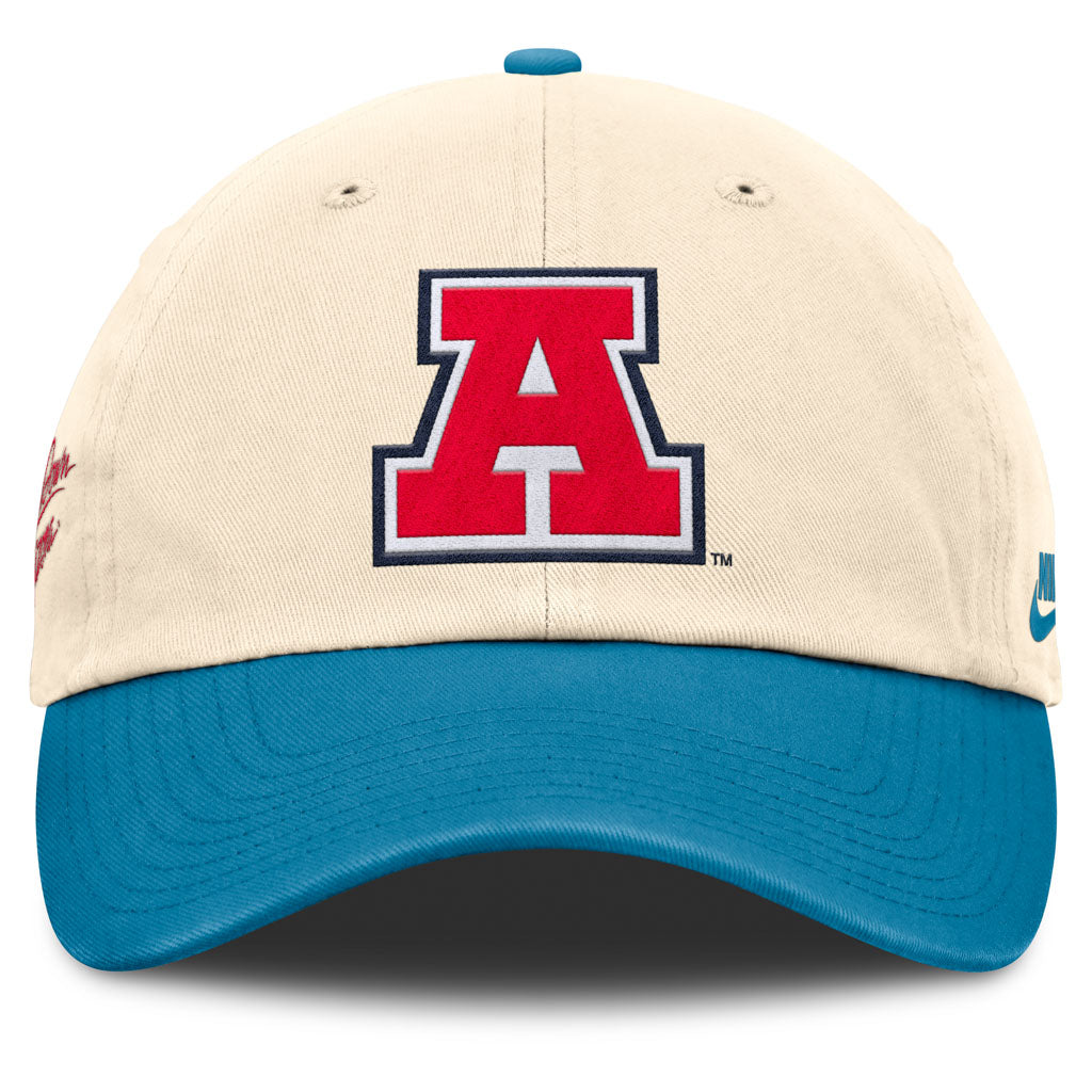 NCAA Arizona Wildcats Nike Two-Tone Throwback A Logo Slouch Adjustable Hat - Cream