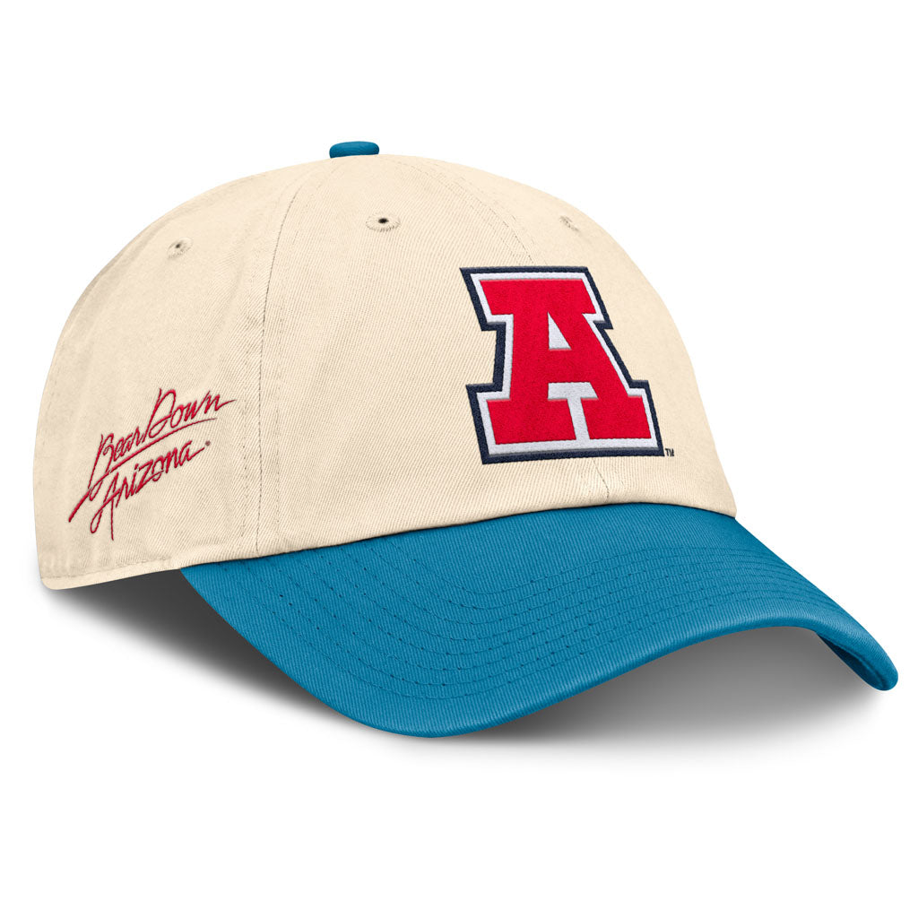 NCAA Arizona Wildcats Nike Two-Tone Throwback A Logo Slouch Adjustable Hat - Cream