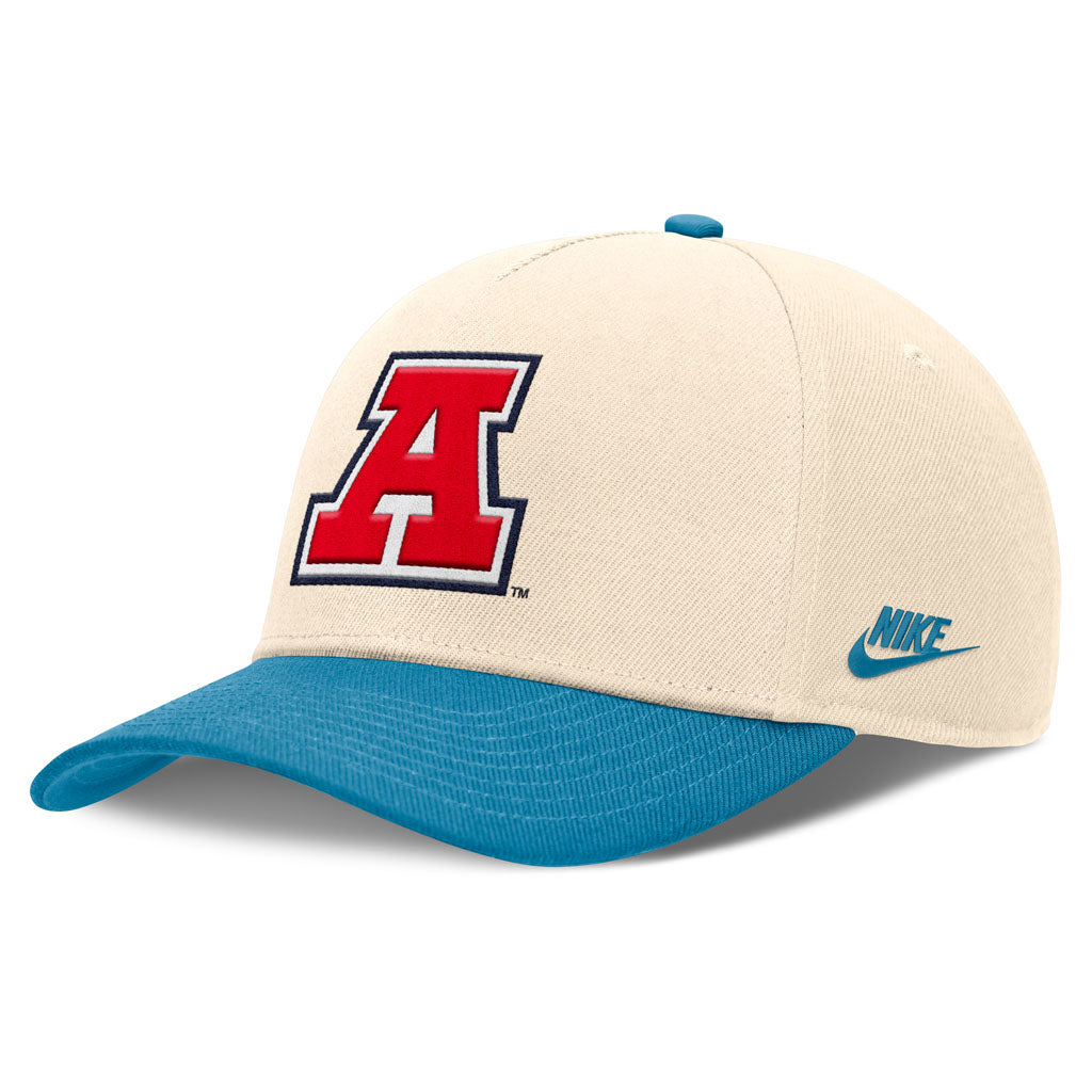 NCAA Arizona Wildcats Nike Two-Tone Throwback A Logo Structured  Adjustable Hat - Cream