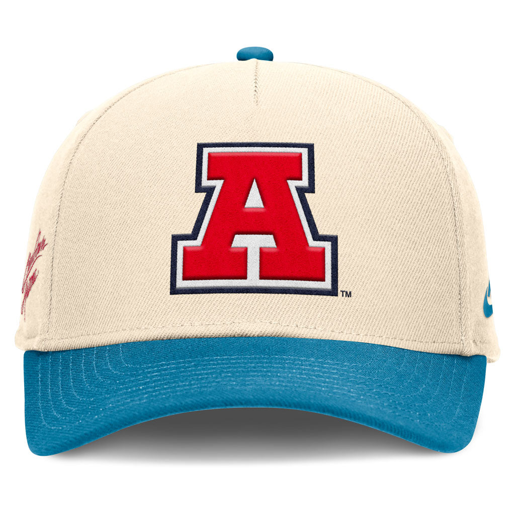 NCAA Arizona Wildcats Nike Two-Tone Throwback A Logo Structured  Adjustable Hat - Cream