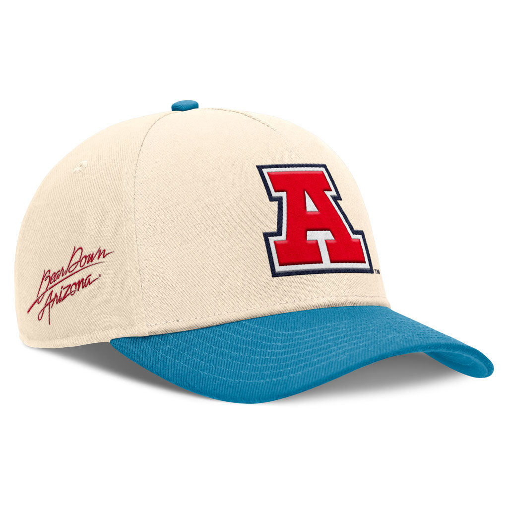 NCAA Arizona Wildcats Nike Two-Tone Throwback A Logo Structured  Adjustable Hat - Cream