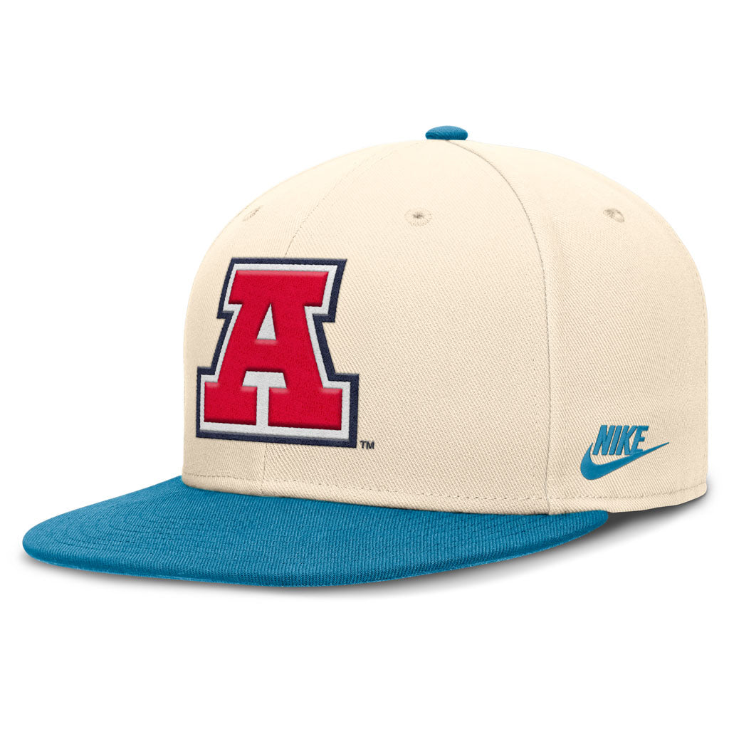 NCAA Arizona Wildcats Nike Two-Tone Throwback A Logo Fitted Hat - Cream