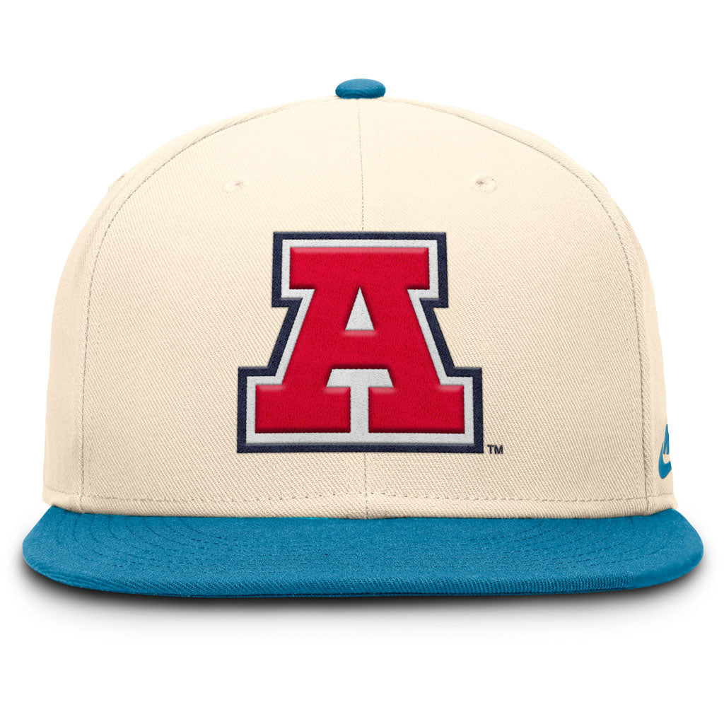 NCAA Arizona Wildcats Nike Two-Tone Throwback A Logo Fitted Hat - Cream