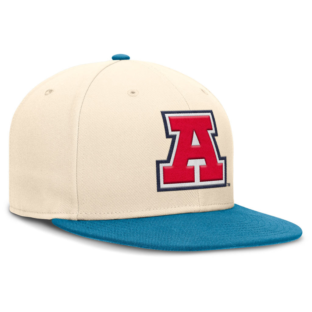 NCAA Arizona Wildcats Nike Two-Tone Throwback A Logo Fitted Hat - Cream